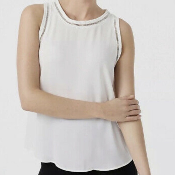 J Crew Ladder Trim Drapey Sleeveless Top in Pure White, size 8 - Picture 1 of 7